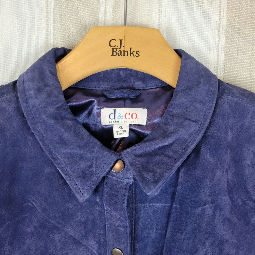 Vintage D&Co Suede Jacket Shacket Blue Purple Size Extra Large‎ - Picture 4 of 11